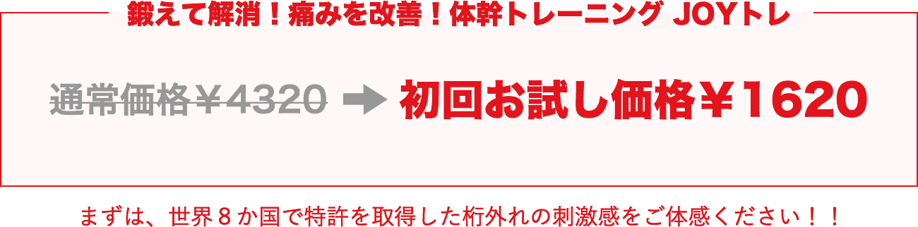 鍛えて解消!痛みを改善!体幹トレーニング JOYトレ